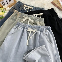 Casual Loose-fit Straight-leg Denim Jeans Trendy Student Versatile Long Trousers Summer Fashion Comfortable Men's Pants
