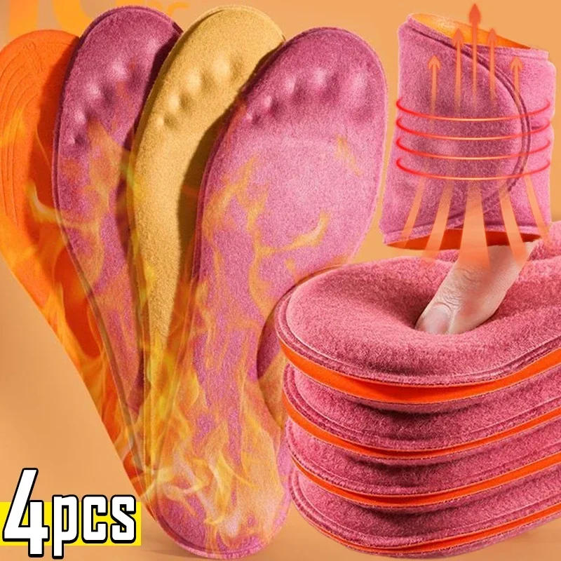 Description Picture 2 of item2/4PCS Self-heated Insoles Feet Massage Thicken Insole Memory Foam Shoe Pads Winter Warm Men Women Sports Shoes Pad Accessories