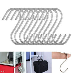5pcs 4.3cm/5cm/5.4cm/6.5cm S Shaped Hook Kitchen Household Hanger Storage Holders Organizer Stainless Steel Hooks & Rails