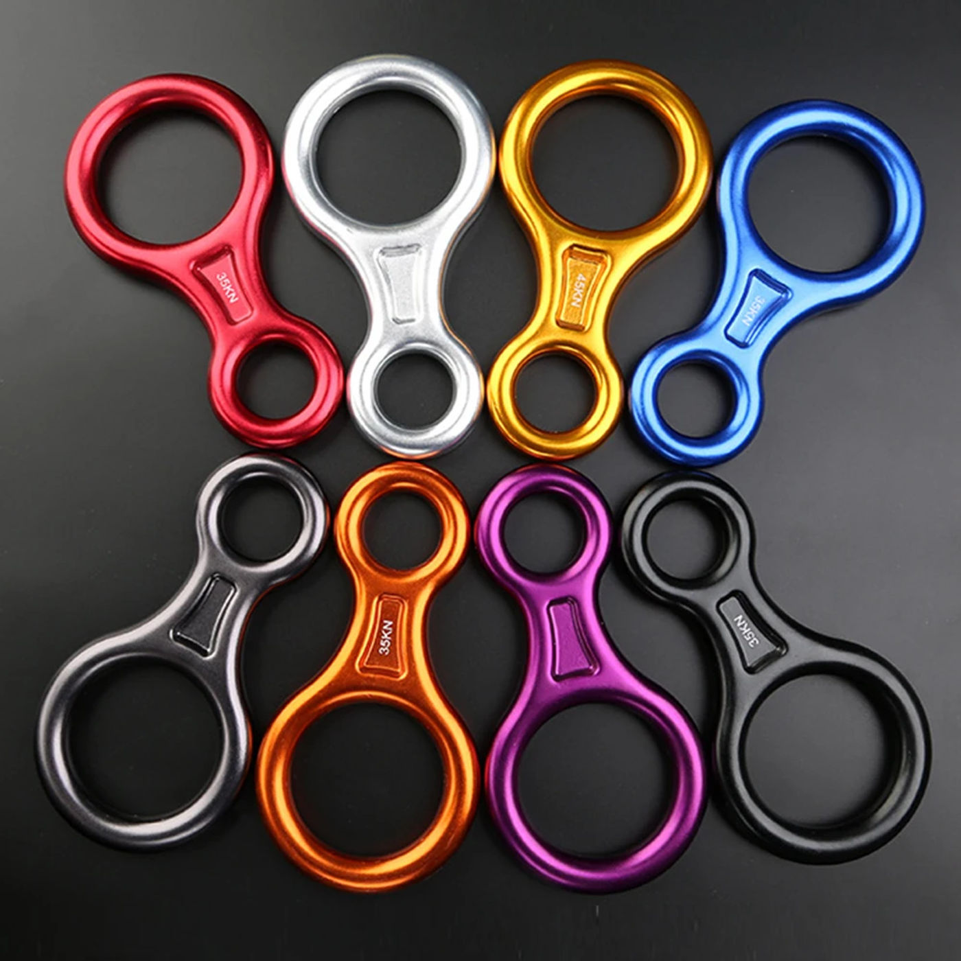 Description Picture 6 of itemClimbing Descender Downhill Ring Figure 8 Word Mountaineering Travelling Easy Carrying Durable Parts Device Accessories