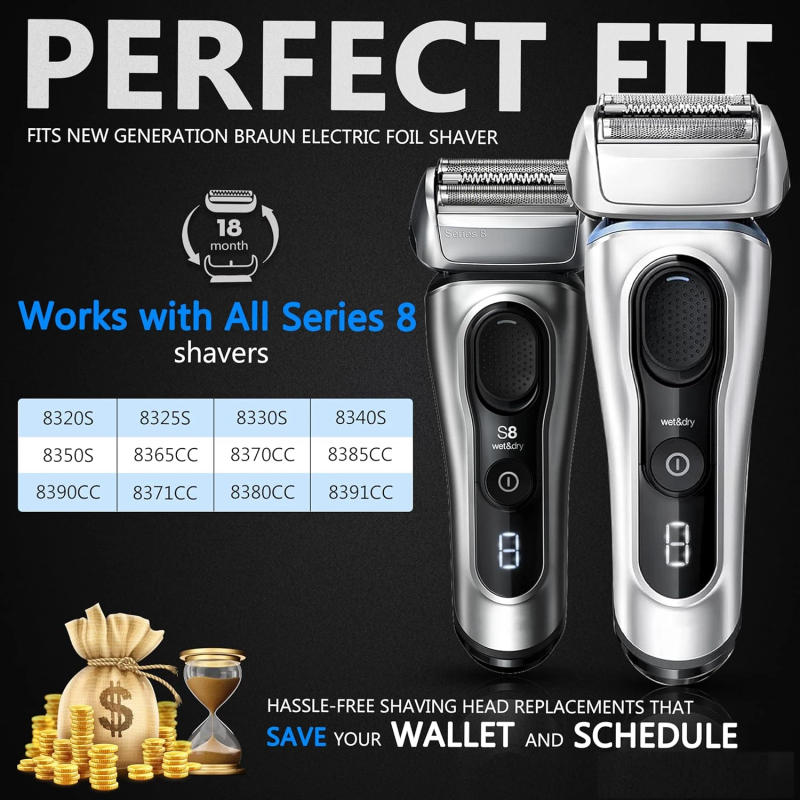 Description Picture 6 of item83M Replacement Head Compatible with Braun Series 8 S8 Electric Shaver 8320S,8325S,8330S,8340S,8350S,8345s,8360cc,8365cc,8370cc