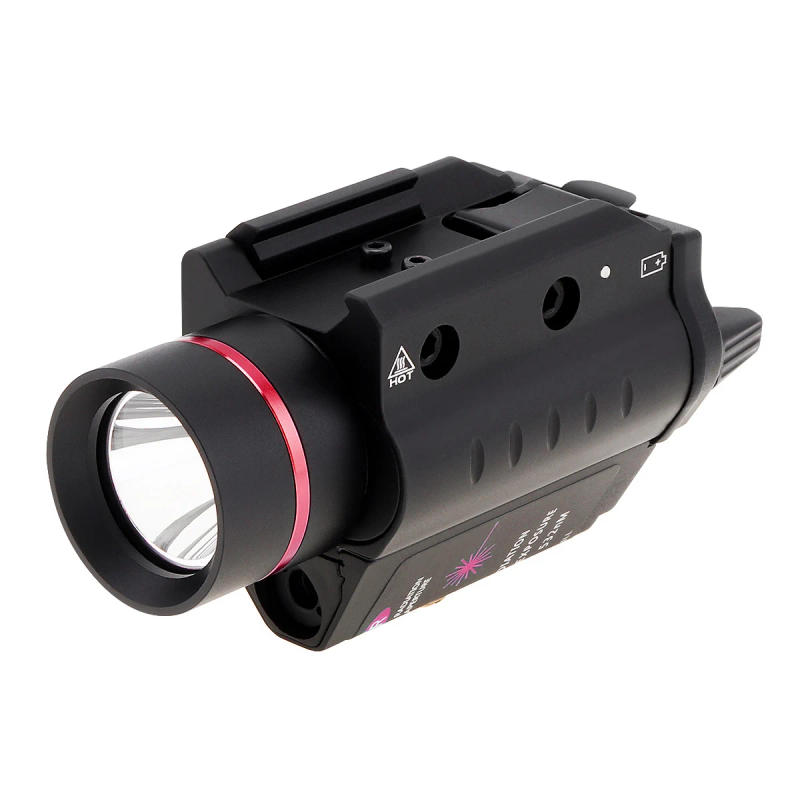 Description Picture 2 of item300 Lumens Red Laser Mini Flashlight with 20mm Picatinny Rail Mount, XPG-2 S4 3 Setting Tactical Flashlight