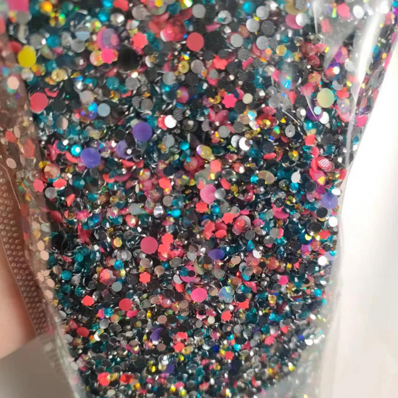 Description Picture 6 of item10000pcs Mini Nail Art Rhinestones Mixed Size Colorful Gems Flat Back Round Diamonds AB For DIY Nail Decorations Manicure
