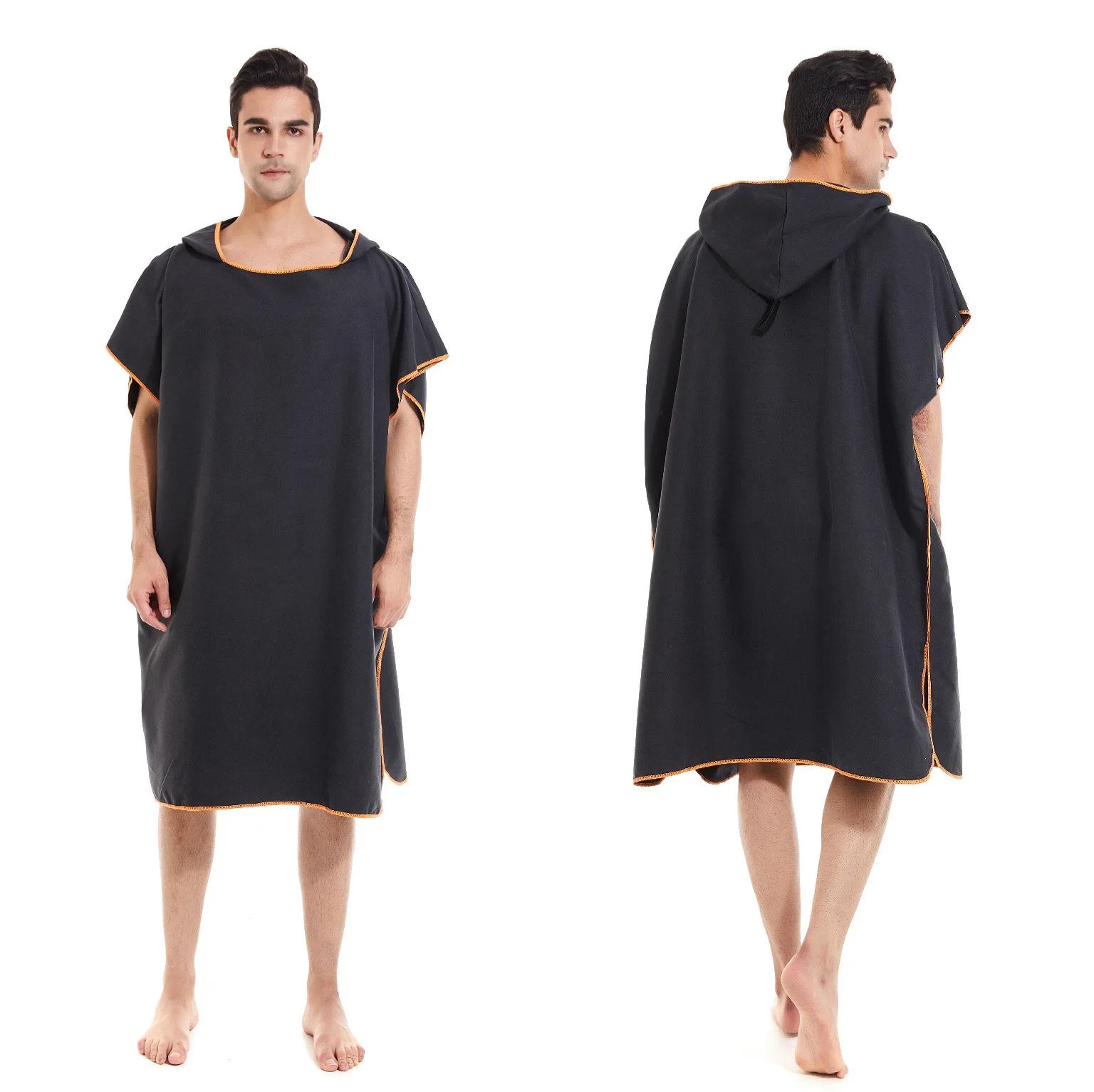 Description Picture 6 of itemMicrofiber Hooded Towel Men Women for Swim Beach Travel Quick Dry Changing Robe Cape Bath Towel Bathrobe Surf Poncho Sauna Playa
