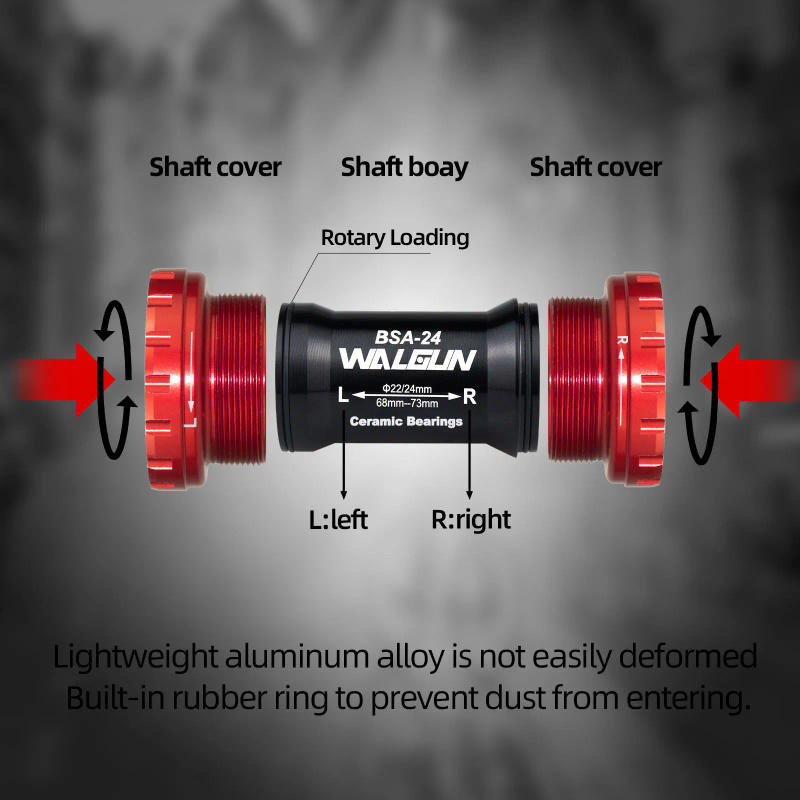 Description Picture 4 of itemWalgun Bicycle Bottom Bracket BSA Thread Kit Road MTB Bike Frame 68/73 for Axis 24/22 and 29/30mm for Shiman SRM GXP Crankset