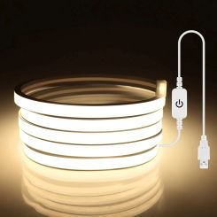 Ultra Bright Dimmable Touch Sensor Switch Neon Light COB LED Strip DC5V 320LEDs/M Neon Silica Gel Lamp Kitchen Christmas Decor