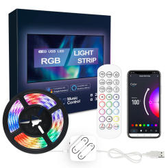 Smart RGB TV LED Strip Lamp USB 5V WIFI APP Voice Control Work With Alexa Google Assistant Music Sync Light Bar Backlight Decor