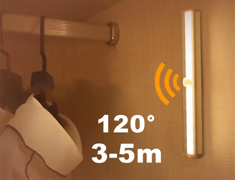 Description Picture 3 of itemLED Night Light Kitchen Under Cabinet Light battery power supply PIR Motion Sensor Closet Wardrobe Lamp Staircase Night Lights