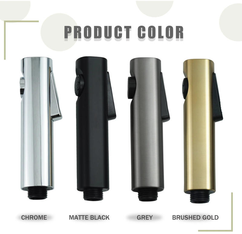 Description Picture 6 of itemToilet Partner Bidet Faucet Set Wall-Mounted Brass One-In-Two-Out Angle Valve ABS High-Pressure Flushing Black Toilet Spray Gun