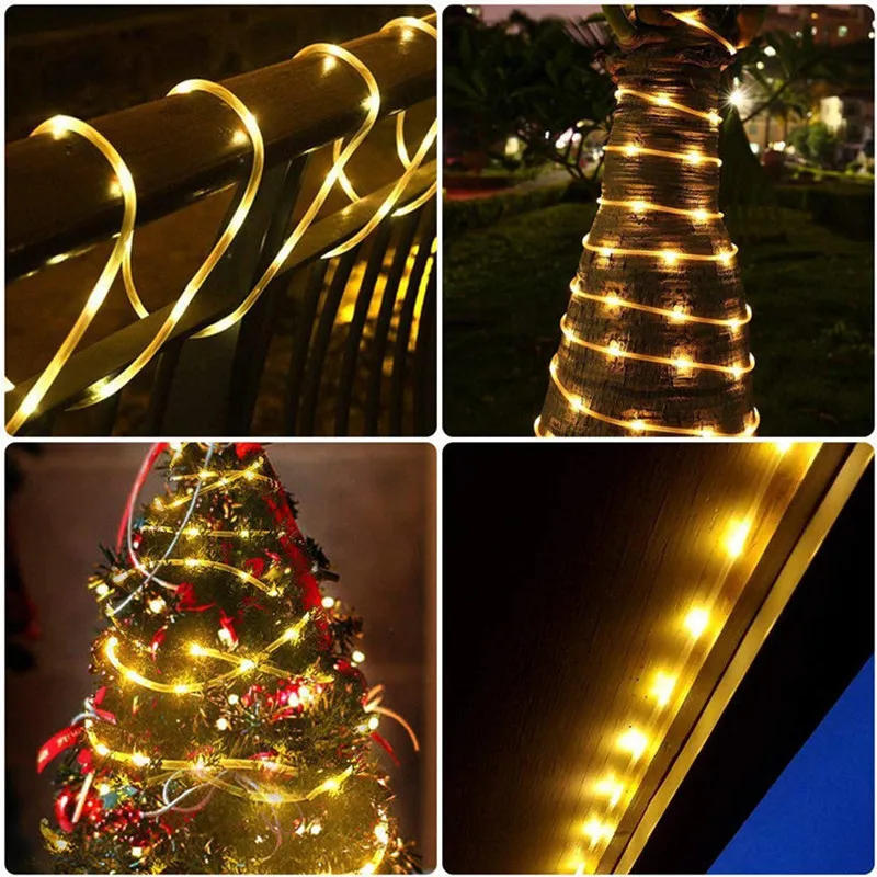 Description Picture 6 of itemOutdoor Solar Tube Rope Led Light Garden Christmas Decoration Fairy String Light 22M/12M/7M Outdoor Wedding Party Led Lamp