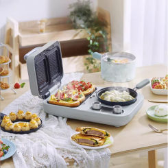 220V Sandwich Maker Multi Cookers Toaster Breakfast Machine Cooking Pot Non-stick Frying Pan Cooking Appliances