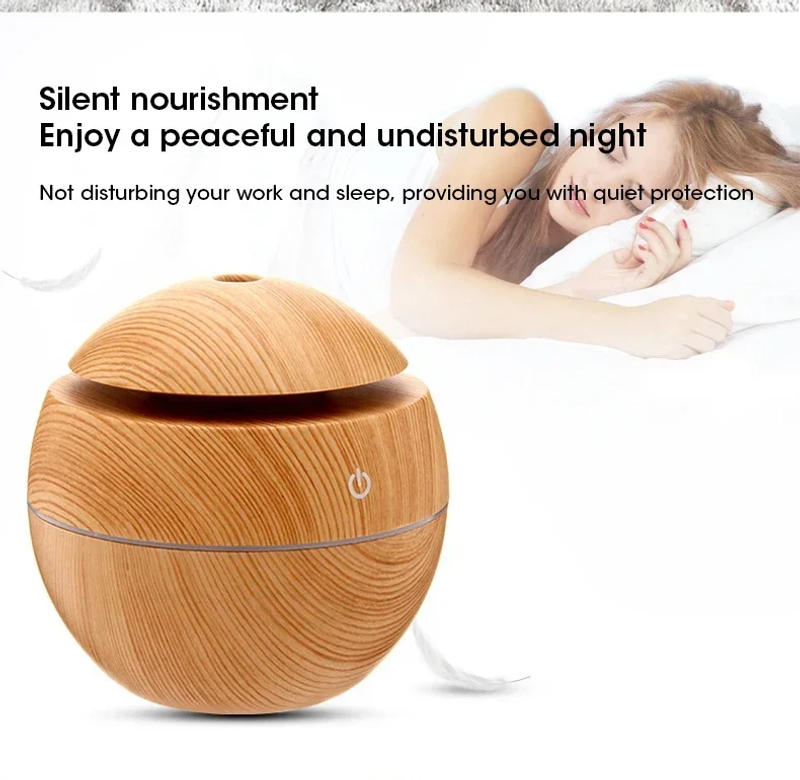 Description Picture 5 of itemMini Electric Humidifier Usb Cool Mist Sprayer Aromatherapy Essential Oil Diffuser Bedroom Desktop Wood Grain Air Humidifier