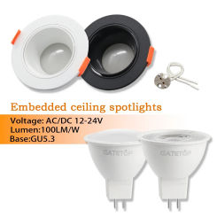 10-50pcs Energy Saving 3W LED Downlight MR16 12V 24V Ceiling Spotlights Warm light Angle Adjustable Rotating Indoor Lighting