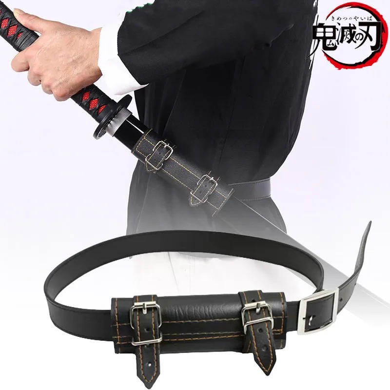 Description Picture 3 of itemKatana Belt Holster Demon Slayer Anime Cosplay Prop Japanese Samurai Sword Waist Sleeve Straps Ninja Katana Scabbard Belt Holder