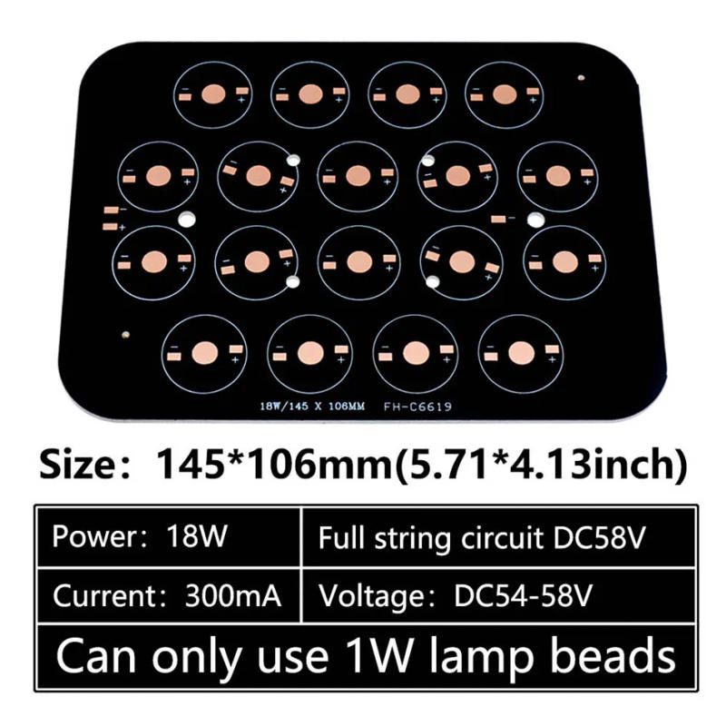 Description Picture 6 of item1PCS LED Aluminum Base 12W 18W 20W 24W 30W 50W Square Aluminum Plate LED PCB Board Substrate KIT Radiator DIY For Flood Light