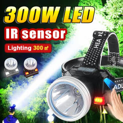 Powerful LED Sensor Headlamp USB Rechargeable Headlight Led Head Torch Camping Search Light Head Flashlight for Fishing Lantern