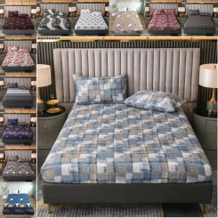 Polyester Fitted Sheet Breathable Noiseless Mattress Topper Bedroom Printed Bed Cover Bed Smooth Jersey Mattress Cover 장착형 침대 시트