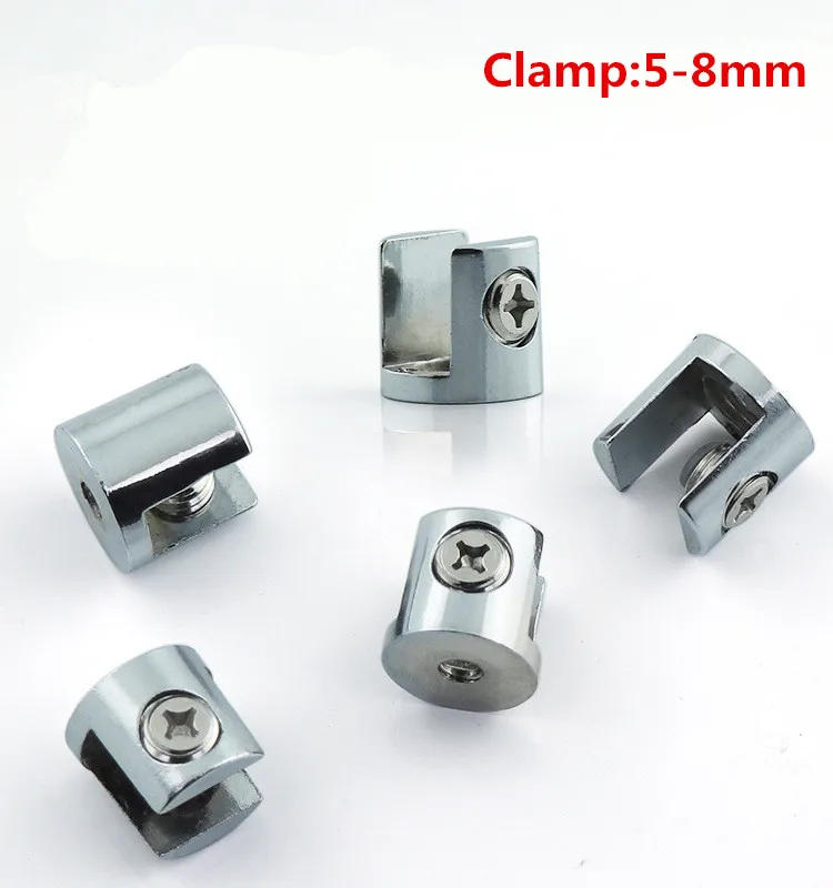 Description Picture 5 of item4pcs Glass Clamp Glass Plated Brackets Zinc Alloy Chrome finish Shelf Holder Support Brackets Clamps For 6-8mm/ 8-10mm/ 10-12mm