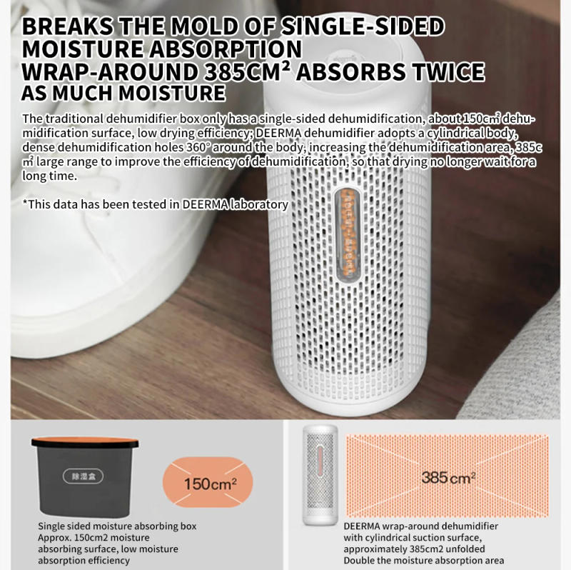 Description Picture 4 of itemNew Deerma Recyclable Mini Dehumidifier Reduce Air Humidity Dry/Wet Visual Window Holes Moisture Absorption Drying