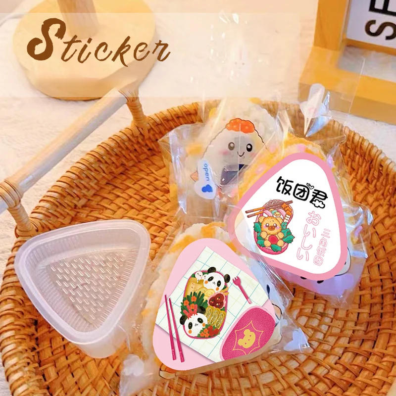 Description Picture 3 of item450Pcs Triangle Rice Ball Packing Bag Stickers Nori Seaweed Onigiri Sushi Bag Stickers Sushi Making Mold Tools Bento Accessories