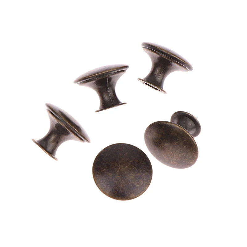 Description Picture 6 of item5Pcs/set Vintage Cabinet Knobs With Screws Knob Round Zinc Alloy Drawer Pulls Antique Bronze Cupboard Door Single Hole Pull