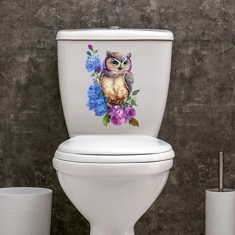 Description Picture 3 of itemT303# Owl Parrots Birds Heron Floral Cartoon Animals Wall Sticker Bathroom Toilet Decor Living Room Cabinet Refrigerator Decals