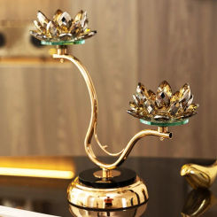Crystal Candles Metal Candle Holder Candleholder Wedding Centerpieces Stick Home Decoration Accessories
