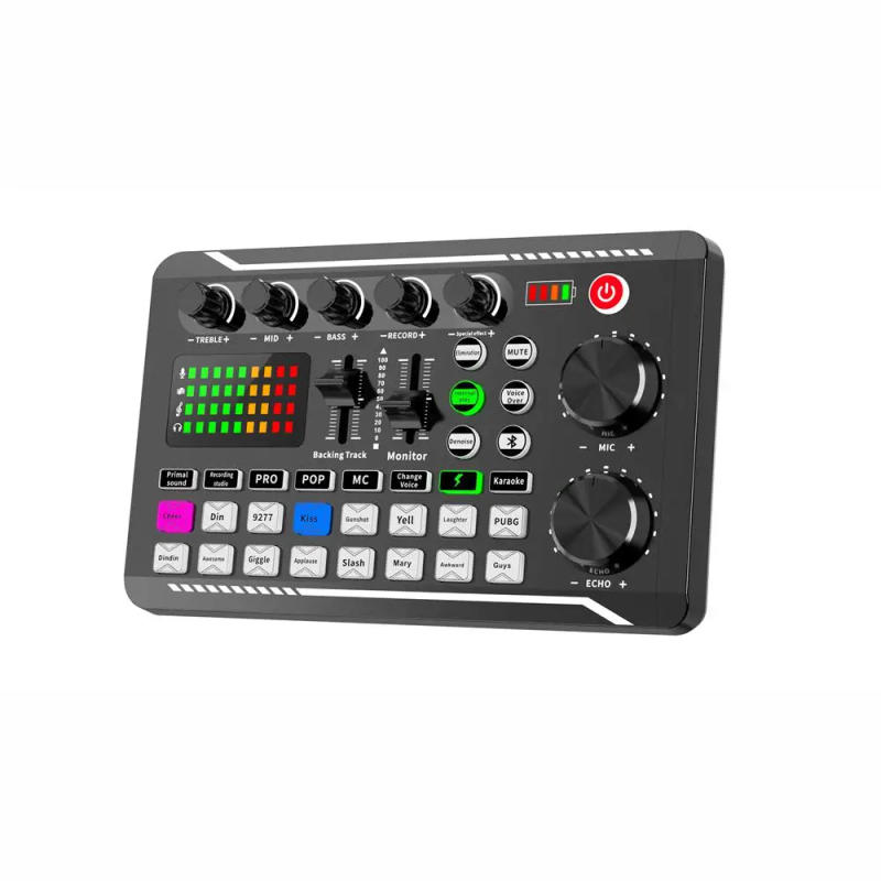 Description Picture 4 of itemLive Sound Card And Audio Interface With DJ Mixer Effects Voice Changer Bluetooth-compatible Mixer For Live Streaming Singing