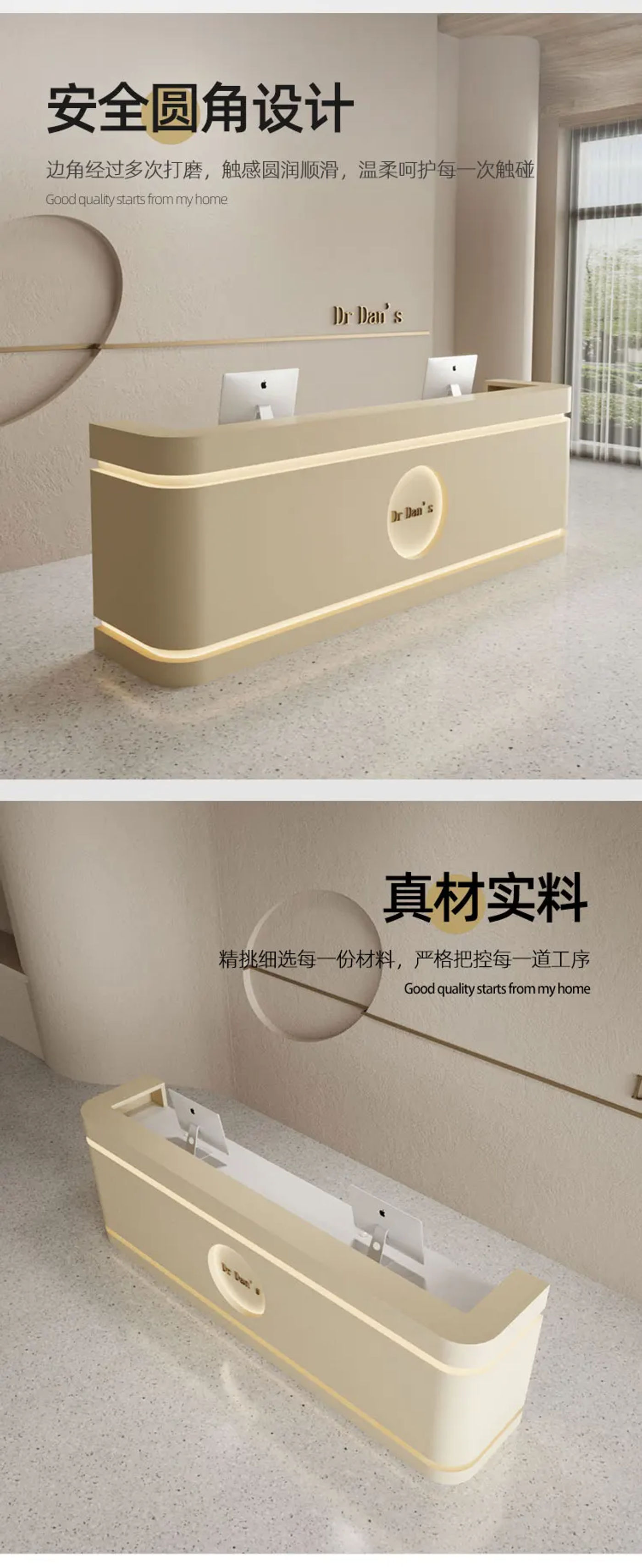 Description Picture 6 of itemMobile Service Reception Desks Hospital Closet Corner Shop Reception Desks Commercial Recepcion Mostrador Salon Furniture