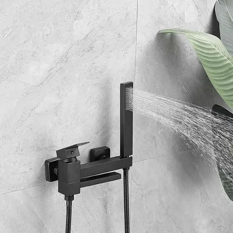 Description Picture 3 of itemBathtub Shower Set Wall Mounted Black Rotatable Bathtub Faucet,Bidet Bathroom Bath & Mixer Tap Brass