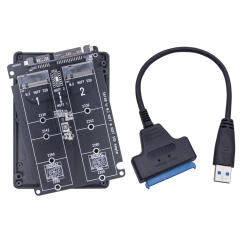 M.2 NGFF SATA SSD To 2.5inch SATA 3.0 Adapter Card Msata To Sata 3 3.0 Dual Disk M.2 Adapter with USB Converter