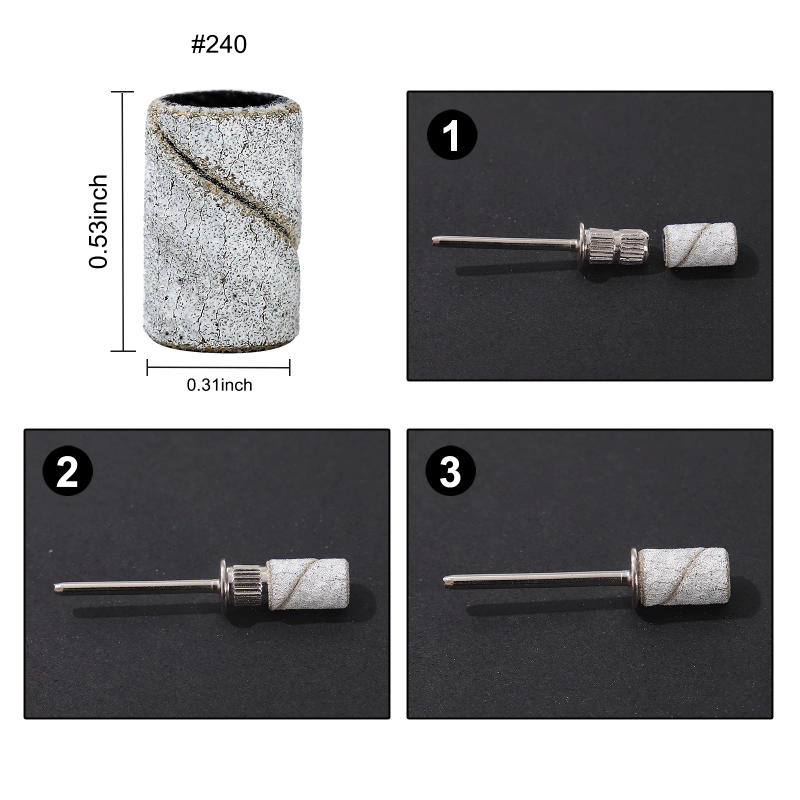 Description Picture 3 of item80#150#240# Zebra Sanding Bands Machine Nail Drill Bits Foot Care Polishing Manicure Gel Polish Remover Replacement Tools Cutter