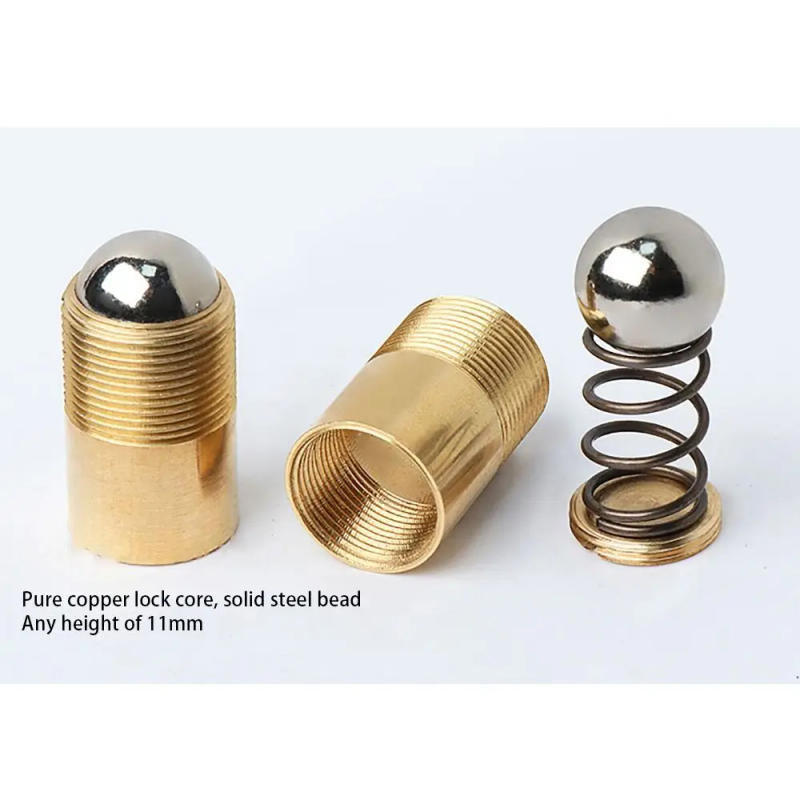 Description Picture 5 of item1Set Adjustable Roller Ball Door Spring Catch Lock Stainless Steel Brass Internal Latch Set Cabinet Gate Door Latch with Screws
