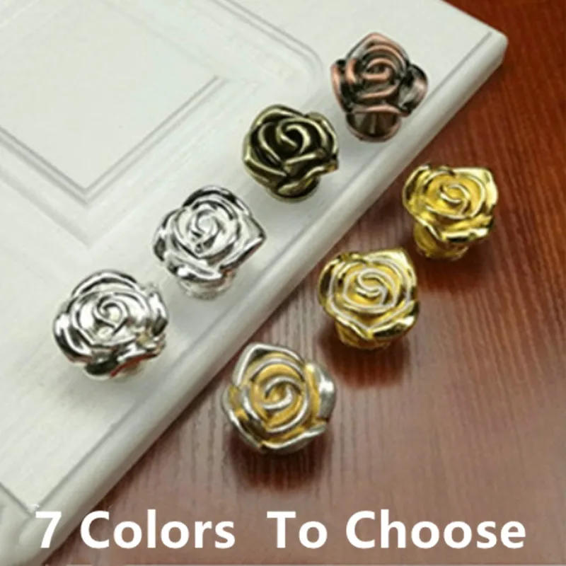 Description Picture 3 of itemEuropean Retro Creative Rose Drawer Shoe Cabinet Knob Gold Silver Bronze White Wardrobe Cupboard Dresser Furniture Door Handle