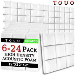 TOUO Mushroom Head Acoustic Foam 6-24 Pcs Soundproof Wall Panels Drum Room Acoustic High-Density Treatmentsound Absorbing Panel