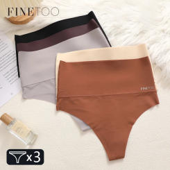 3pcs Women Seamless Bodysuit Shapewear High Waist Panties Tummy Control Thongs Female Slimming Waist Trainer Underwear G-string