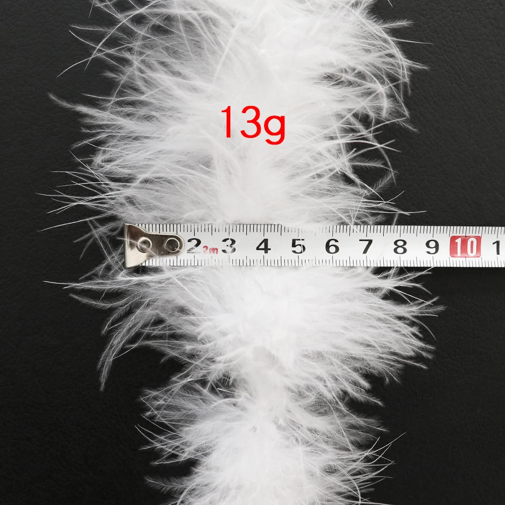 Description Picture 6 of item2M Fluffy WhiteTurkey Feathers Marabou Boa DIY Christmas Tree Ostrich Plumas Ribbon Wedding Dress Decoration Plumes for Crafts