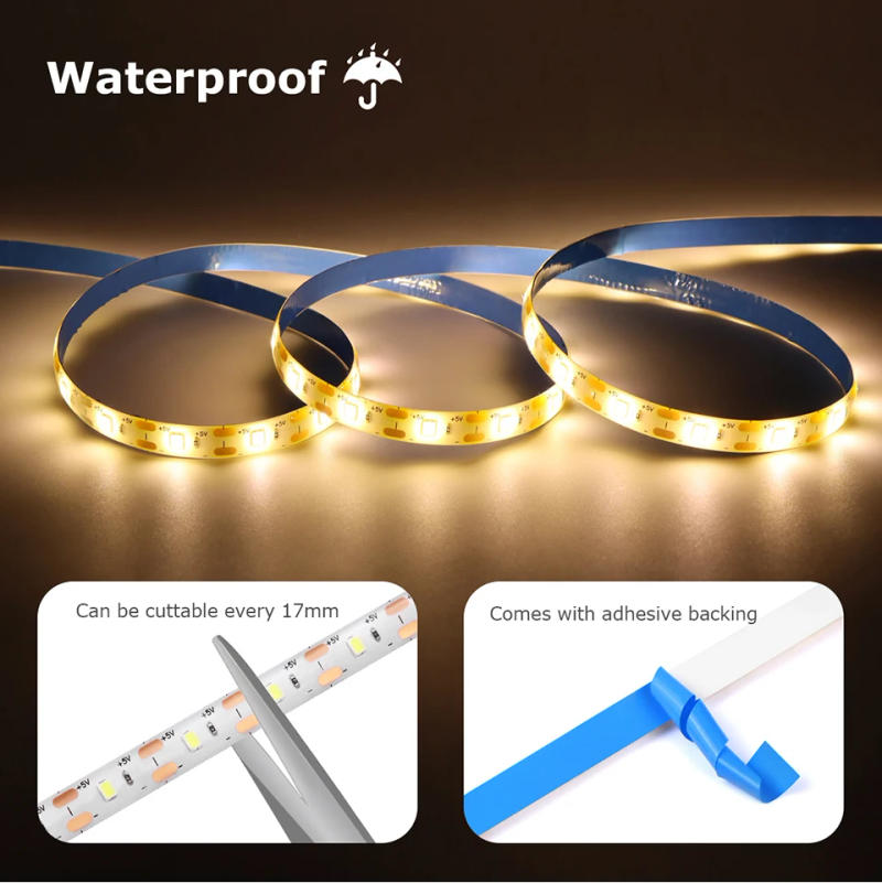 Description Picture 4 of itemUSB 5V PIR Motion Sensor LED Strip Light Tape Waterproof Under Bed Night Light Sensor Lamp For Room Kitchen Cabinet Backlight