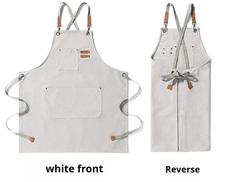 Description Picture 6 of itemNew Fashion Canvas Kitchen Aprons For Woman Men Chef Work Apron For Grill Restaurant Bar Shop Cafes Beauty Nails Studios Uniform
