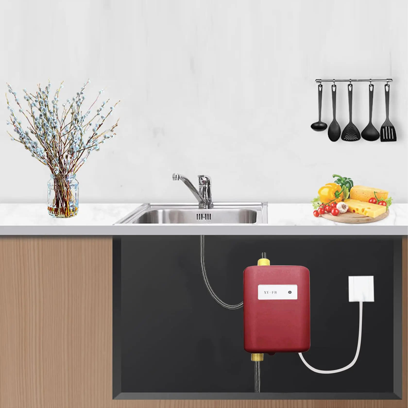 Description Picture 3 of itemInstant Water Heater,3000W Mini Electric Tankless Hot Water Heater,Durable,Elegant and Fashionable for Bathroom Kitchen Washing