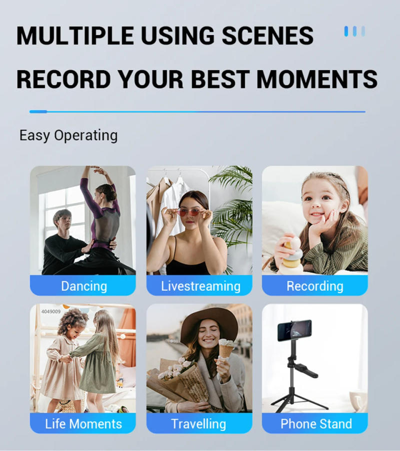 Description Picture 3 of itemCOOL DIER 1750mm Foldable Wireless Selfie Stick Tripod With Bluetooth Remote Shutter Phone holder Monopod For iphone Smartphone