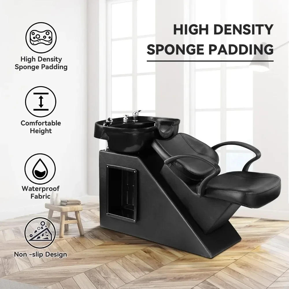 Description Picture 4 of itemShampoo Barber Backwash Chair, ABS Plastic Shampoo Bowl Sink Chair for Spa Beauty Salon (Black)
