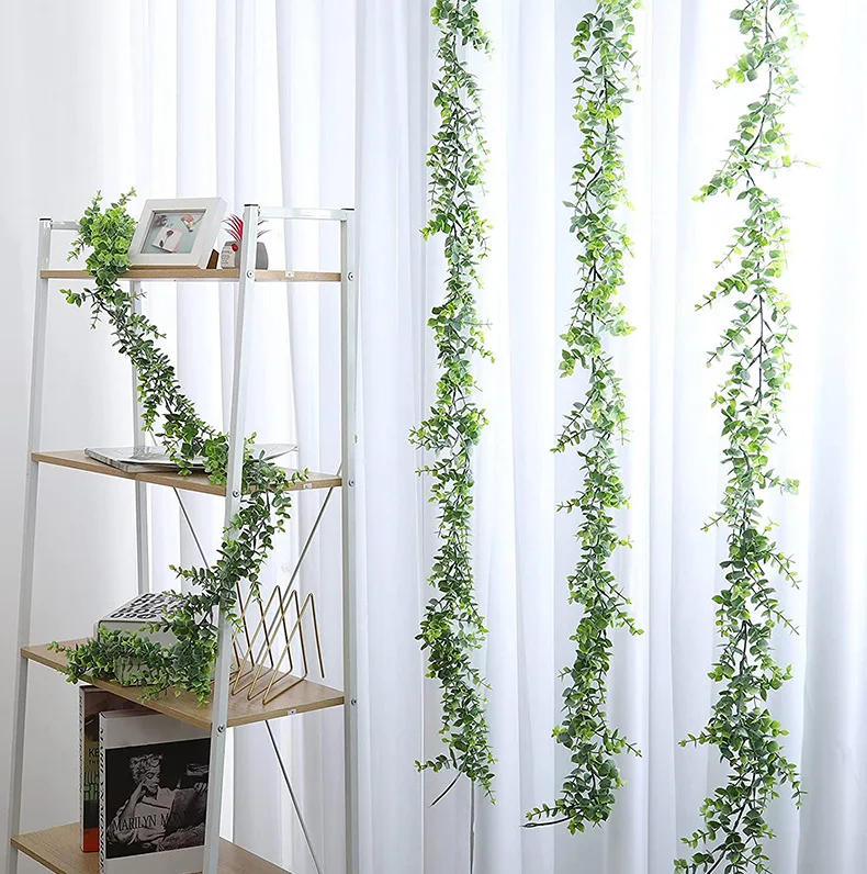 Description Picture 3 of item180cm Artificial Eucalyptus Garland Rattan for Wreaths DIY Wedding Decorations Arch Wall Backdrop Green Hanging Vine Fake Plants