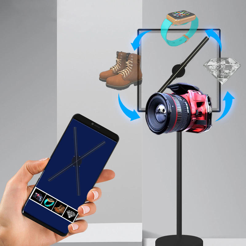 Description Picture 5 of item3D Holographic Projector 42cm Protective Cover 3D Fan Anti Touch Square Cover, Advertising Display Machine 3D Fan Hologram Proje