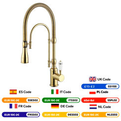Kitchen Faucet Pull out 360 Degree Multi-function spring pull sink kitchen sink golden Hot and Cold Water Faucet EY-C0042