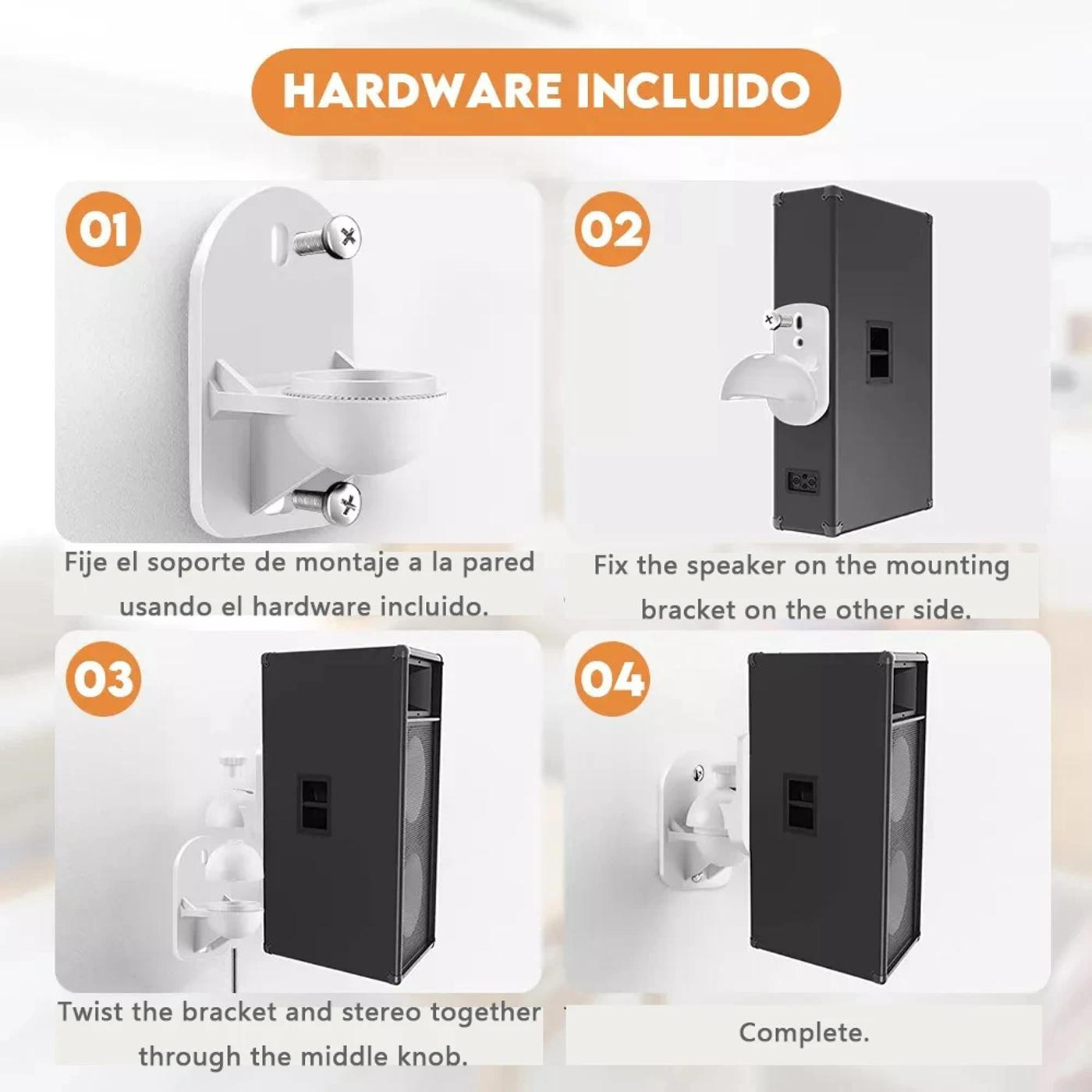 Description Picture 3 of itemSpeaker Mount Wall Bracket Stand Surround Holder Keyhole Tilt Pack Adjustable