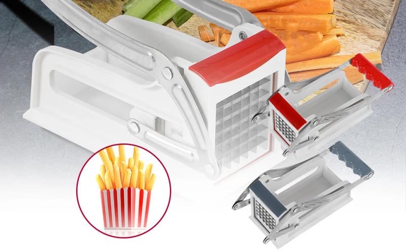 Description Picture 4 of itemFrench Fry Cutter Stainless Steel Potato Chipper with 2 Blades Manual Food Slicer Dicer Multifunction Vegetable Fruit Chipper
