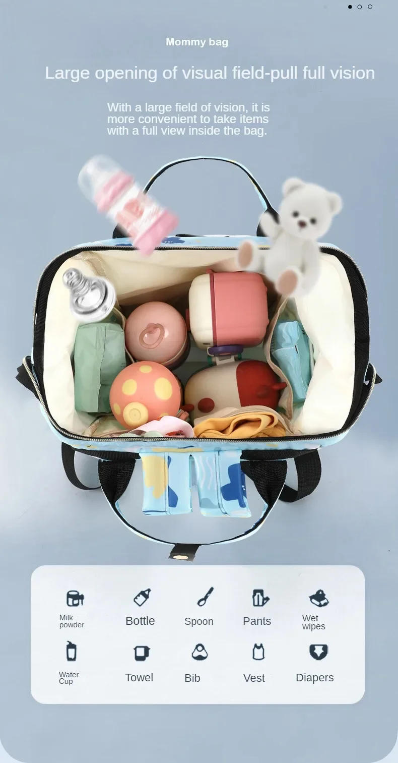 Description Picture 6 of itemFashion Oxford Shoulder Mother and Baby Bag Mami Outdoor with Baby Insulated Milk Storage Backpack Portable Storage