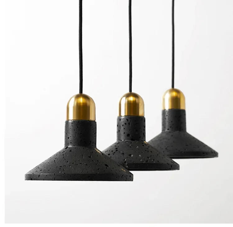 Description Picture 6 of itemNordic Art Retro Industrial Pendant Hanging Lamp Black Hole Stone LED Pendel Lamp For Bar Dining Bedroom Design Chandelier