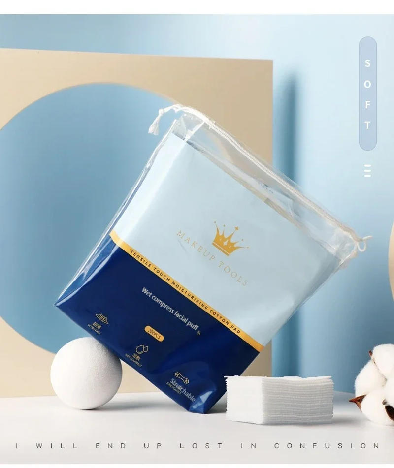 Description Picture 2 of item200PCS Wet Cotton Stretch Disposable Water Saving Cotton Pad Portable Makeup Removal Cotton Piece Breathable Facial Mask Paper